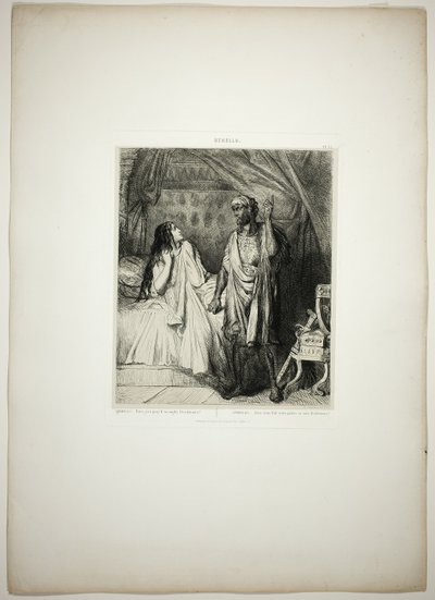Imádkoztál ma éjjel, Desdemona, tizenkettedik tányér Othellótól. alkotó: Théodore Chassériau