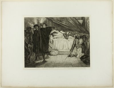 Ó, spártai kutya, tizenötös tányér az Othello-tól alkotó: Théodore Chassériau