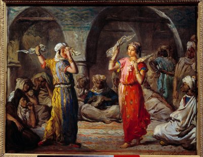 Orientalizmus: „” Szövettánc: Marokkói táncosok”” Theodore Chasseria (1819-1856) festménye 19. század V. 0,32x0,4 m alkotó: Théodore Chassériau
