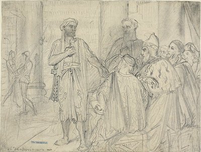 Othello beszéde a velencei szenátorokhoz alkotó: Théodore Chassériau