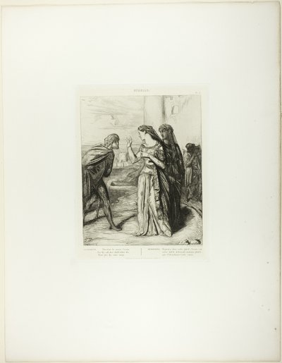 Ezért legyen Merry Cassio, 6. lemez (3. felvonás, 3. jelenet) az Othello-ból alkotó: Théodore Chassériau