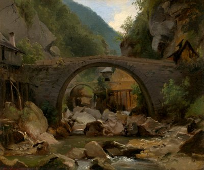 Hegyi patak az Auvergne-ben alkotó: Pierre Etienne Theodore Rousseau