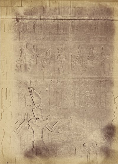 Közeli kép a hieroglif feliratokról (valószínűleg Edfu templomáról) alkotó: Théodule Devéria