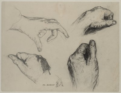 Study of Hands recto, 1800-as évek. alkotó: Auguste Theodule Ribot