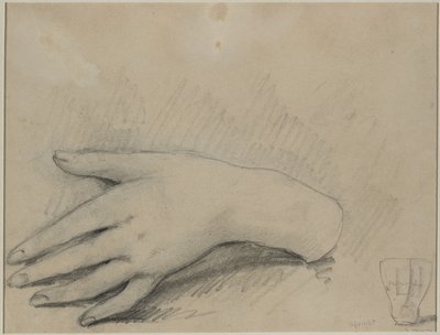 Study of a Womans Hand verso, 1800s. alkotó: Auguste Theodule Ribot