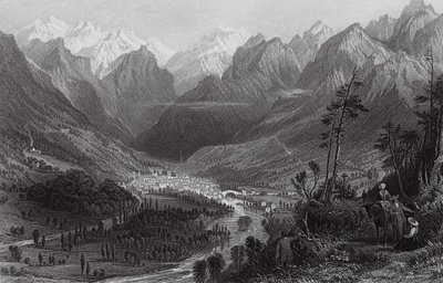 Cauterets, a Pireneusokban (metszet) alkotó: Thomas (after) Allom