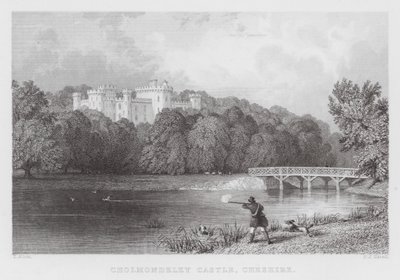 Cholmondeley kastély, Cheshire (metszet) alkotó: Thomas (after) Allom