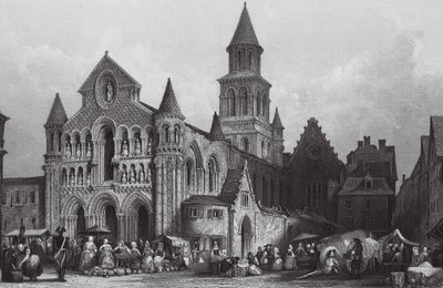 Notre Dame templom, Poitiers (metszet) alkotó: Thomas (after) Allom