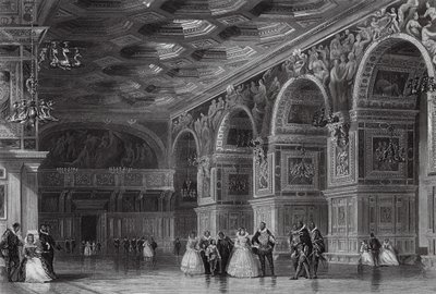 2. Henrik galériája Fontainebleau-ban (metszet) alkotó: Thomas (after) Allom