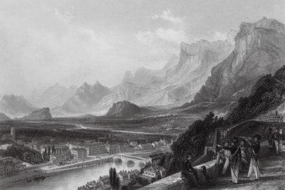 Grenoble, az erőd felől (metszet) alkotó: Thomas (after) Allom
