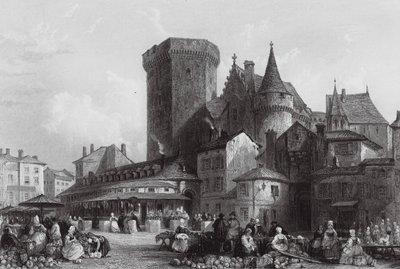 Piactér, Angouleme (metszet) alkotó: Thomas (after) Allom