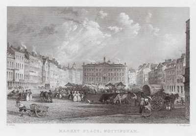Market Place, Nottingham (metszet) alkotó: Thomas (after) Allom