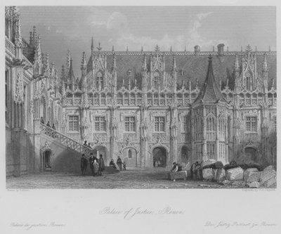Igazságügyi Palota, Rouen (metszet) alkotó: Thomas (after) Allom