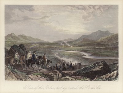 A Jordán folyó síksága a Holt-tenger felé néz (színes metszet) alkotó: Thomas (after) Allom