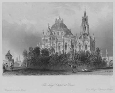 A Dreux-i Király-kápolna (metszet) alkotó: Thomas (after) Allom