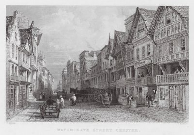 Water-Gate Street, Chester (metszet) alkotó: Thomas (after) Allom