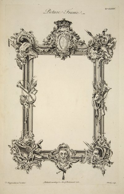 Tervezés képkerethez, kocsmához. 1761 (metszet) alkotó: Thomas (after) Chippendale