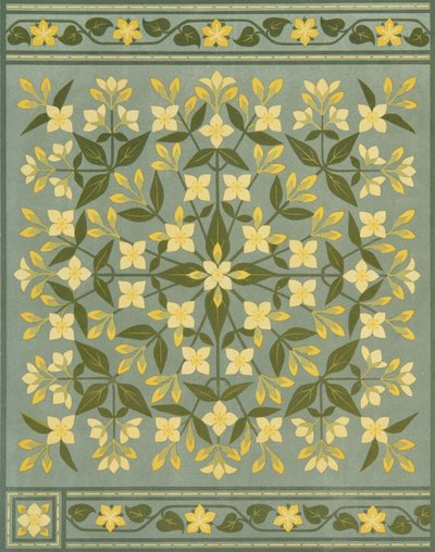 Párna terv a "The Art of Embroidery, A Treatise on the Practise of Decorative Needlework" című könyvből. alkotó: Thomas (after) Crane