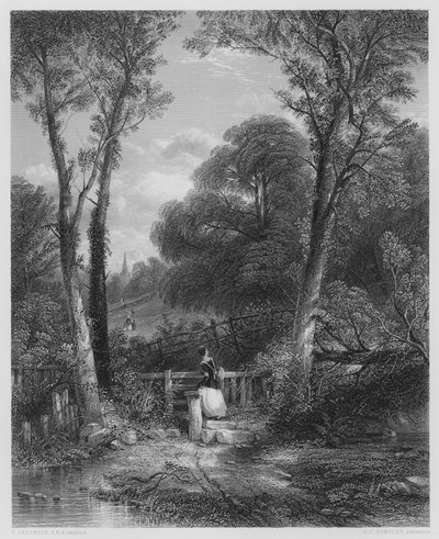 Út a templomba, a Vernon Galéria képéről (metszet) alkotó: Thomas (after) Creswick
