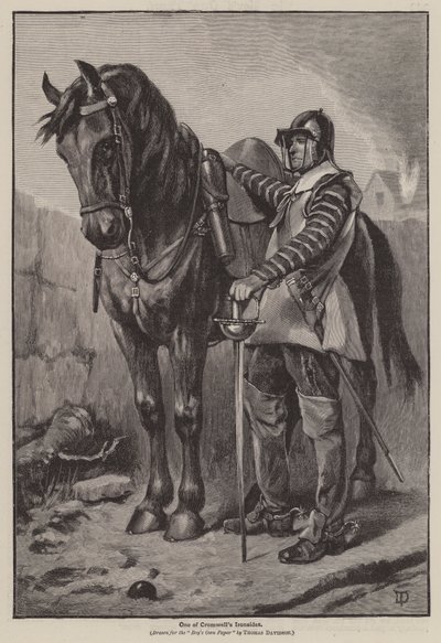 Cromwell egyik vasoldala (metszet) alkotó: Thomas (after) Davidson