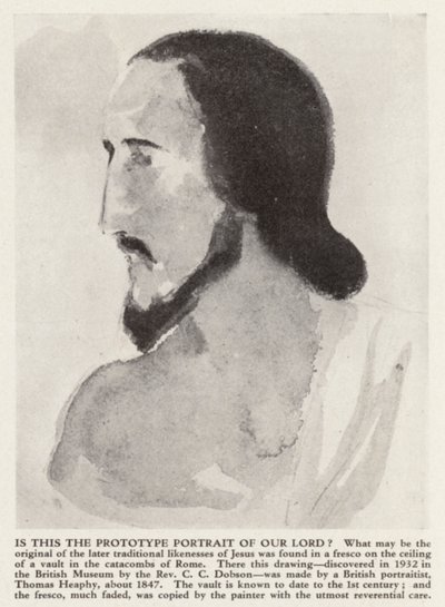 Jézus Krisztus portréja a római katakombákból (litho) alkotó: Thomas (after) Heaphy