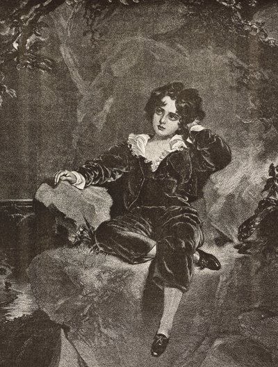 Lambton mester kisfiú portréja, Charles William Lambton, a vörös fiú, metszet Thomas Lawrence festményéről a L