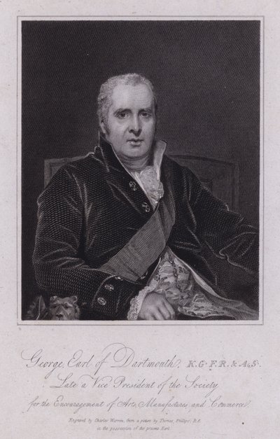 George Legge, Dartmouth 3. grófja, brit politikus és képviselő (metszet) alkotó: Thomas (after) Phillips