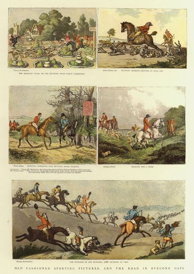 Régimódi sportképek és az út a régmúlt időkben (színes litó) alkotó: Thomas (after) Rowlandson