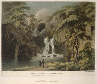 Upper Fall Ridalban, Cumberlandban, metszett F. Jukes alkotó: Thomas (after) Walmsley