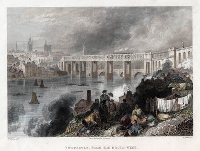 Magas szintű híd a Tyne felett Newcastle-ben, 1849 alkotó: Thomas Abiel Prior