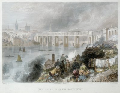Newcastle-upon-Tyne délnyugat felől, 1850 alkotó: Thomas Abiel Prior