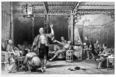Kínai ópiumdohányosok, 1843 alkotó: Thomas Allom