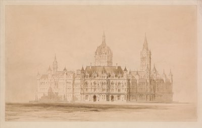 Pályázati terv a manchesteri városházához alkotó: Thomas Allom