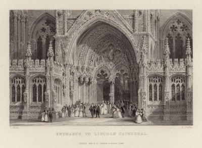 A lincolni katedrális bejárata alkotó: Thomas Allom