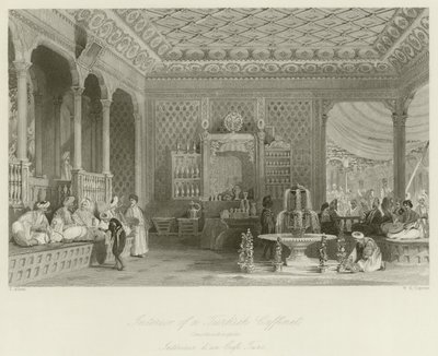 Egy török kávézó belseje alkotó: Thomas Allom