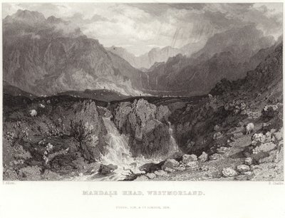 Mardale Head Westmorlandban alkotó: Thomas Allom