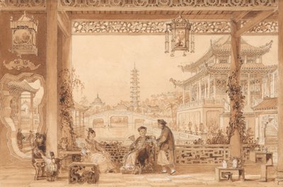 Egy mandarinház terasza Pekingben alkotó: Thomas Allom