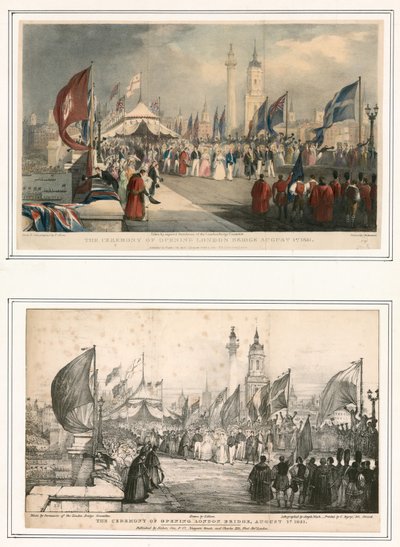 A London Bridge megnyitásának ünnepsége 1831. augusztus 1-jén alkotó: Thomas Allom