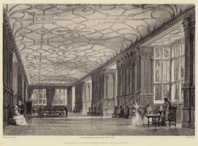 The Long Gallery, Haddon Hall, Derbyshire alkotó: Thomas Allom