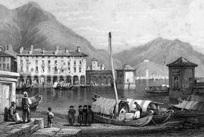Como és Comói-tó, Lombardia, Olaszország, 19. század. alkotó: Thomas Barber