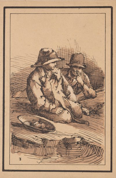 Rusztikus figurák: két fiú alkotó: Thomas Barker