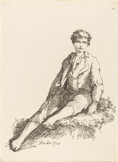 Fiatal fiú ül alkotó: Thomas Barker