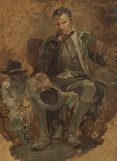 Tanulmány egy favágóról (olaj, vászon) alkotó: Thomas Barker of Bath