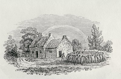 Cockfight Outside an Inn, 1801 körül, a Landbirdsből, 1805-ben jelent meg (metszet) alkotó: Thomas Bewick