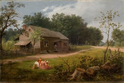 Kunyhó játszó gyerekekkel 1834 (Olaj, vászon) alkotó: Thomas Birch