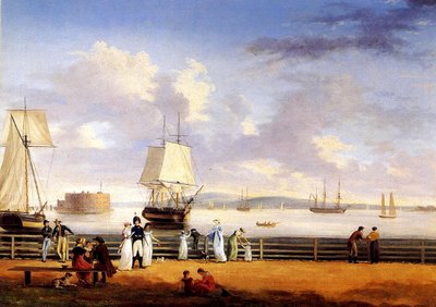 New York-i kikötő, 1810 körül alkotó: Thomas Birch