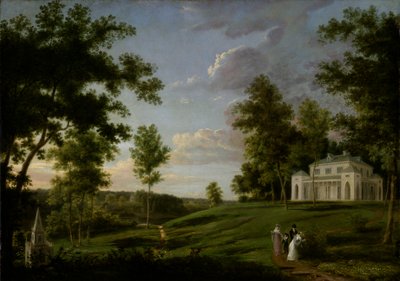 Délkeleti kilátás a Sedgeley Parkra, James Cowles Fisher vidéki székhelyére, Esq., kb. 1819. alkotó: Thomas Birch