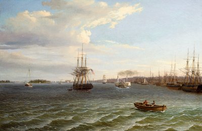 Kilátás Philadelphiára, délre nézve a Delaware folyón, alkotó: Thomas Birch