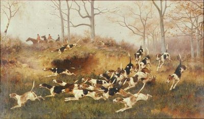 In Full Cry, 1880 körül (olaj, vászon) alkotó: Thomas Blinks