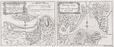 James Cook kapitány térképei az Endeavour folyó és az új-dél-walesi Botany-öböl bejáratáról alkotó: Thomas Bowen